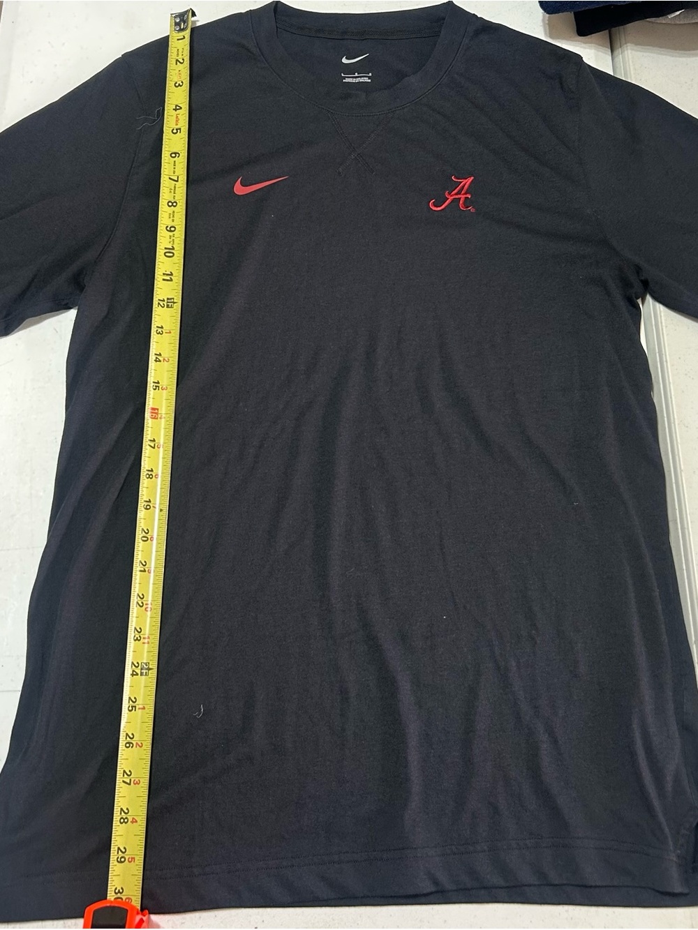 Nike Alabama Crimson Tide Shirt Large Black Red Dri Fit Short Sleeve Team Issue